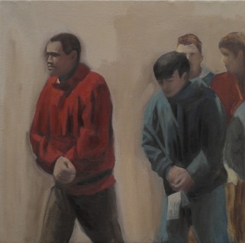 Transeuntes, 2008. Óleo 81 x 81 cm